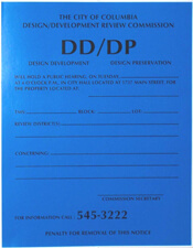 Image of Design/Development Review Commission posting sign