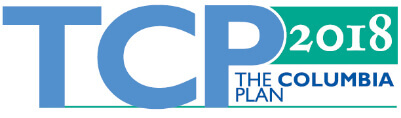 The logotext for The Columbia Plan 2018, which is "TCP" in light blue letters, with 2018 in white font on a light green background, and "THE COLUMBIA PLAN" in navy blue.