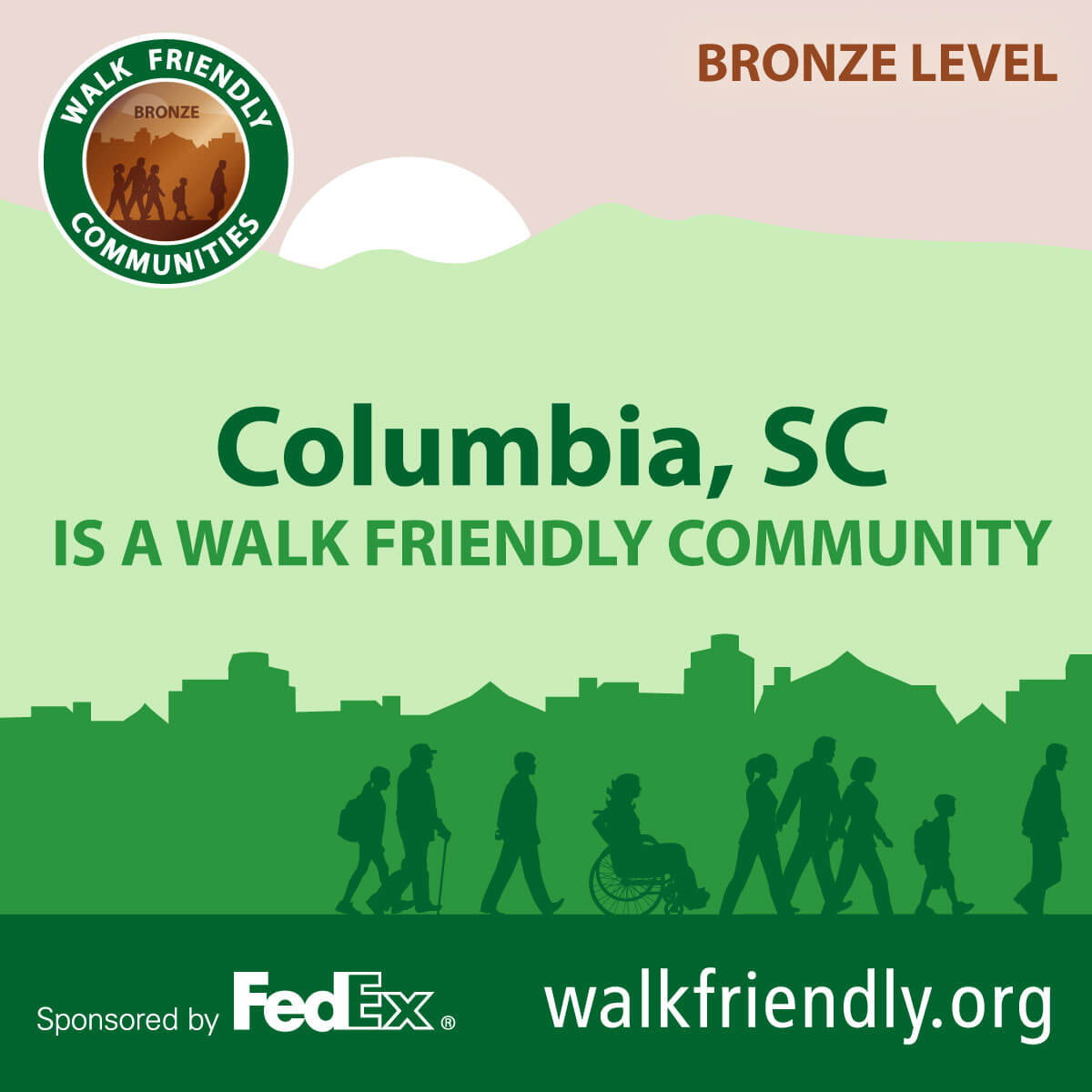 Image of Bronze Level Walk Friendly Communities award